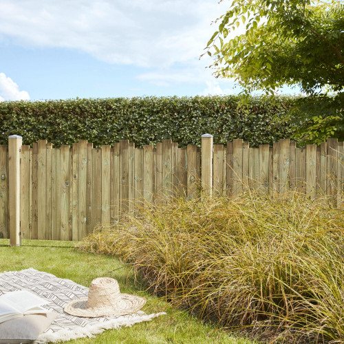 Clôture jardin bois Cleveland, CERLAND, H.95 x l.180 cm, naturel - CERLAND