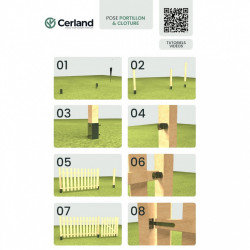 Clôture jardin bois Cleveland, CERLAND, H.95 x l.180 cm, naturel - CERLAND