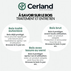 Clôture jardin bois Cleveland, CERLAND, H.95 x l.180 cm, naturel - CERLAND