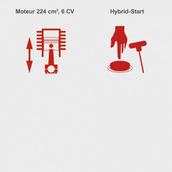 Tondeuse a essence SCHEPPACH Ms225-53e , 224 cm?, l.53 cm, demarrage electrique - SCHEPPACH