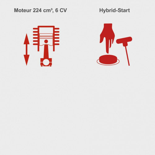 Tondeuse a essence SCHEPPACH Ms225-53e , 224 cm?, l.53 cm, demarrage electrique - SCHEPPACH