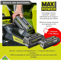 Débroussailleuse à batterie RYOBI, Rbc36x26bg2-14020 36V, l.33cm - RYOBI