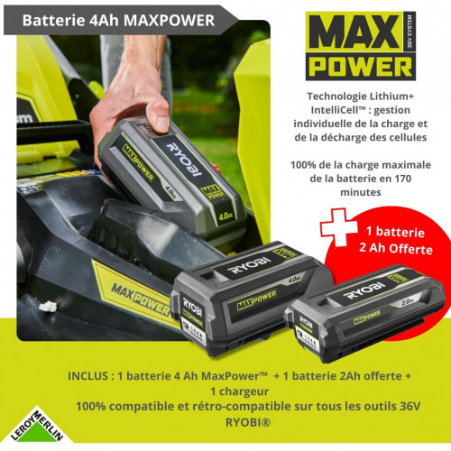 Débroussailleuse à batterie RYOBI, Rbc36x26bg2-14020 36V, l.33cm - RYOBI