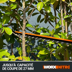 Taille-haie sur batterie WORX Wg286e.9 40 V L.58 cm - Worx