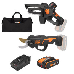 Pack mini-élagueuse + sécateur WORX 20V WG907E - Worx