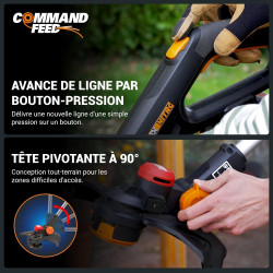 Coupe-bordures 3en1 20V 33cm WORX - WG173E (1 batterie 4Ah et chargeur) - Worx