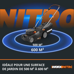 Tondeuse sur batterie WORX Wg737e.1 20 V, l.37 cm - Worx