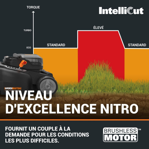 Tondeuse sur batterie WORX Wg737e.1 20 V, l.37 cm - Worx
