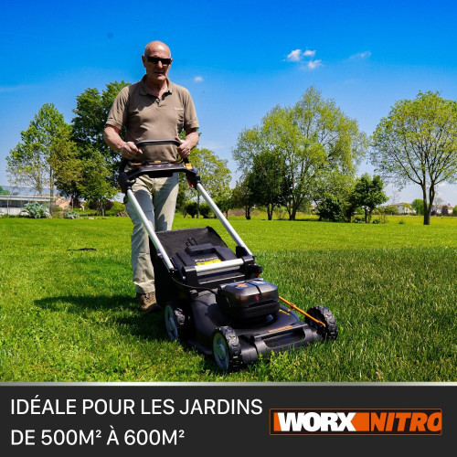 Tondeuse sur batterie WORX Wg749e.2 40 V, l.46 cm - Worx