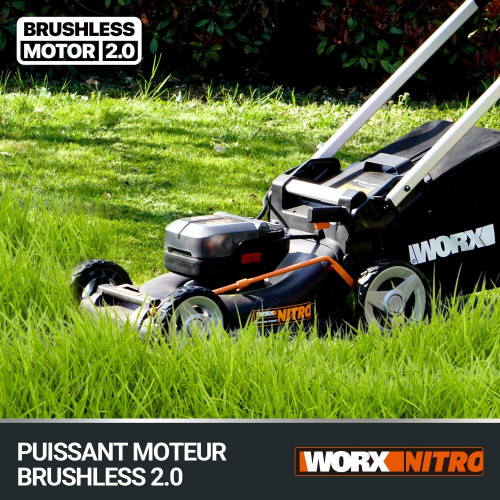 Tondeuse sur batterie WORX Wg749e.2 40 V, l.46 cm - Worx