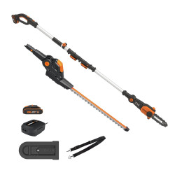 Taille-haies sur perche + elagueuse WORX 20V 2 AH WG908E.1 de marque Worx, référence: J9513800