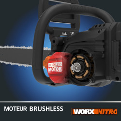 Tronçonneuse sur batterie WORX Wg385e.2 20 V, guide de 40 cm - Worx