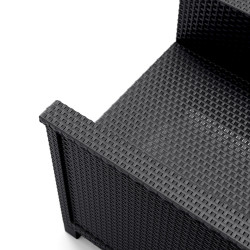 Salon bas de jardin Emma en polypropylène noir, 4 personnes - Sans marque