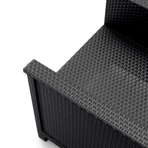 Salon bas de jardin Emma en polypropylène noir, 4 personnes - Sans marque