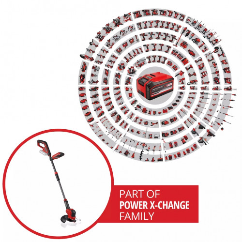 Coupe-bordures sans fil – Largeur 25 cm – Manche télescopique – Bloc moteur pivotant – Fonction Edging – 18 V – Lames et fil inc - EINHELL 