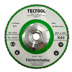 Disque à lamelles diamant hybride Ø115 mm – grain K60 – filetage M14 de marque BergTecTool, référence: B1626800