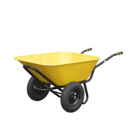 Brouette 165 L - 2 roues gonflées - Duo Tonic - jaune - PERRIN  