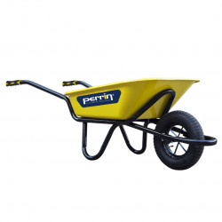 Brouette chantier 100 L – Olympic renforcée – roue gonflée – double châssis acier Ø32 mm – 250 kg de marque PERRIN  , référence: J9518400