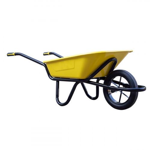 Brouette chantier 100 L – Olympic renforcée – roue pleine – double châssis acier Ø32 mm – 250 kg - PERRIN  