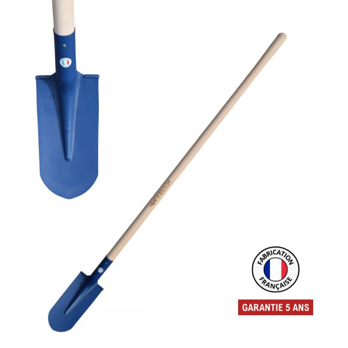 Pelle fortification 13 cm – rebords ronds soudés – manche 130 cm PEFC – outil de terrassement - PERRIN  