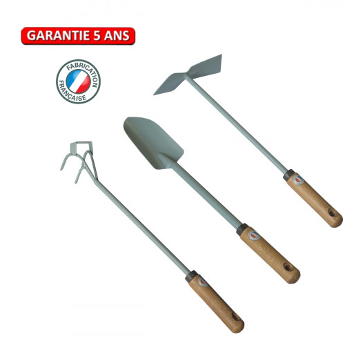Lot outils extra-long – pack jardin manche long – 3 pièces - PERRIN  