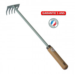 Râteau à fleurs 5 dents – manche extra-long bois PEFC – outil de jardin de marque PERRIN  , référence: J9522400