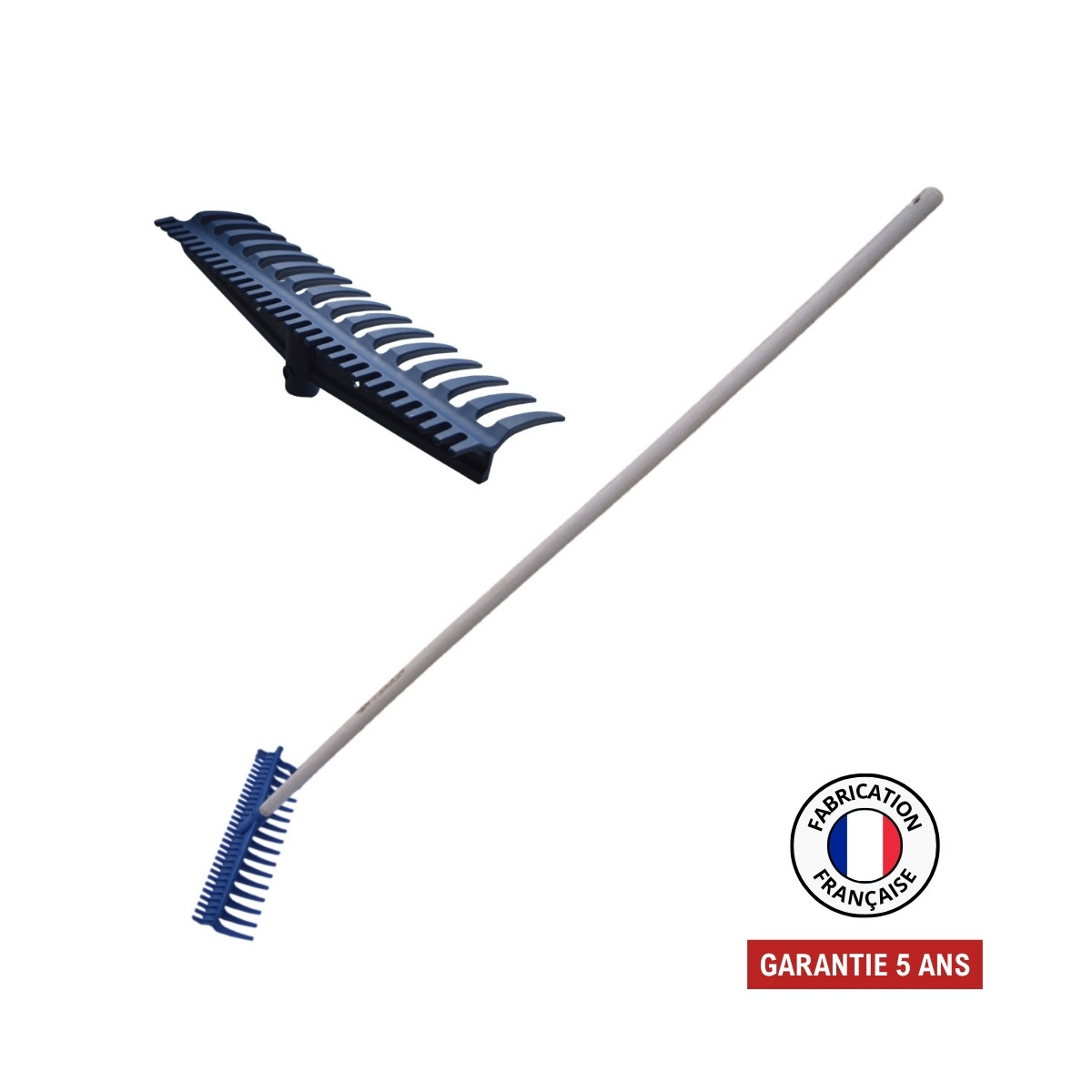 Perrin Râteau réversible 16/30 dents nylon renforcé fibre de verre - manche 165 cm PEFC