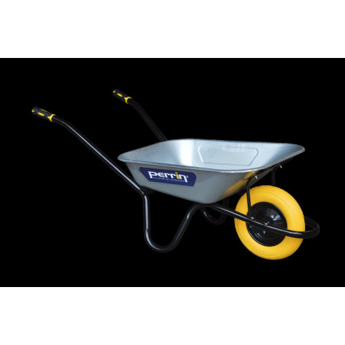 Brouette Dynamic roue increvable souple – caisse galvanisée – usage chantier - PERRIN  