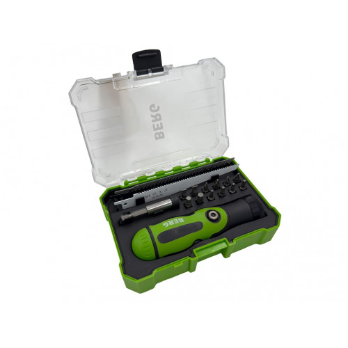 Multitool manuel 17 pièces avec poignée orientable – embouts et lames de scie - BergTecTool