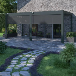 Store vertical pergola 279 cm aluminium textilène – gris anthracite - Ombréa