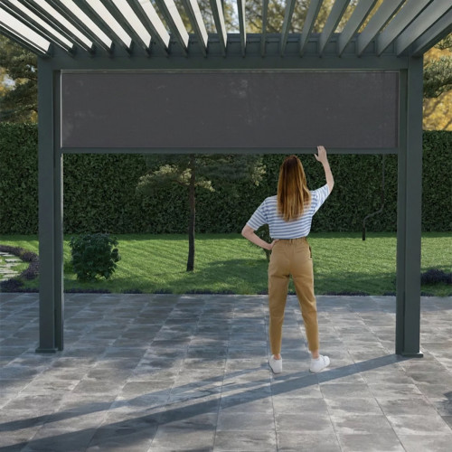Store vertical pergola 279 cm aluminium textilène – gris anthracite - Ombréa