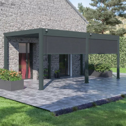 Store vertical pergola 279 cm aluminium textilène – gris anthracite - Ombréa