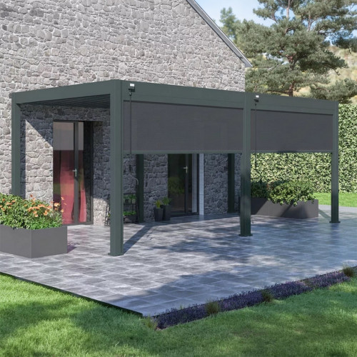Store vertical pergola 279 cm aluminium textilène – gris anthracite - Ombréa