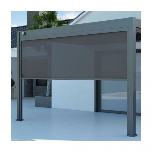 Store vertical pergola 370 cm aluminium textilène – gris anthracite - Ombréa
