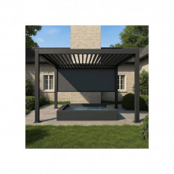 Store vertical pergola 370 cm aluminium textilène – gris anthracite - Ombréa