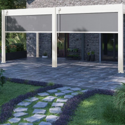 Store vertical pergola 279 cm aluminium textilène – blanc - Ombréa