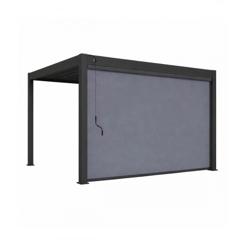 Store vertical motorisé pergola 370 cm aluminium textilène - gris anthracite - Ombréa