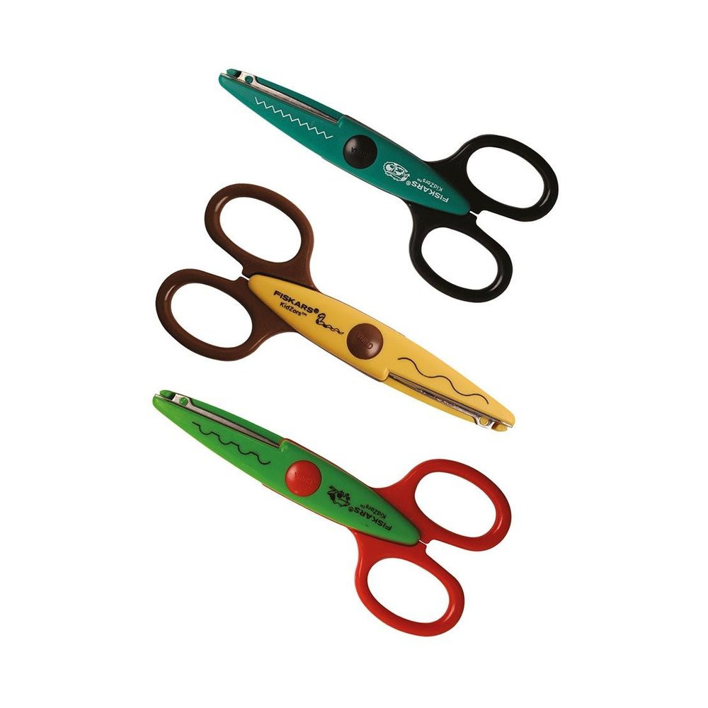 FISKARS Pack de 3 ciseaux cranteurs Kidzors Animaux rampants - vue 2