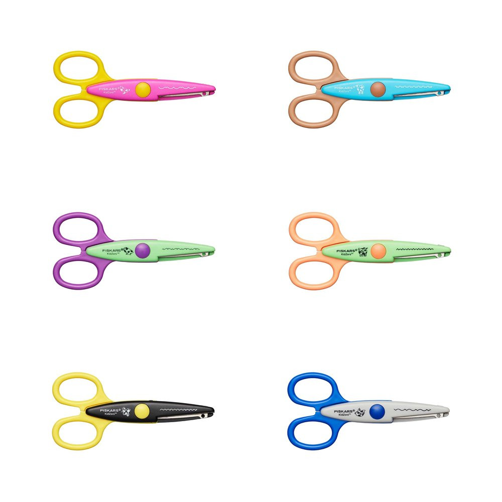 Fiskars Set de 6 ciseaux cranteurs Kidzors