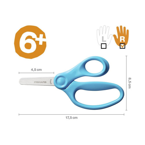 Ciseaux à bout rond pour enfants à partir de 6 ans - turquoise - 13 cm - FISKARS
