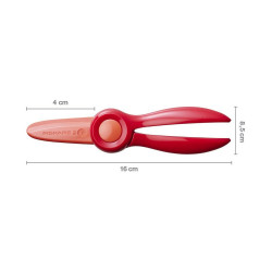 Premiers ciseaux pour enfants à partir de 2 ans - lames en plastique - rouge de marque FISKARS, référence: B7179700