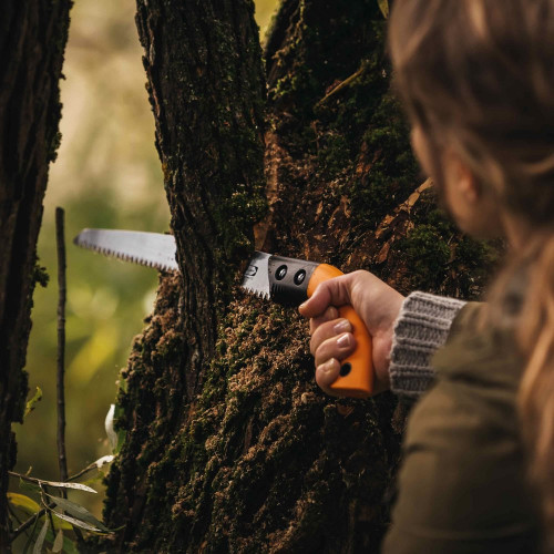 Grande scie de jardin à lame fixe avec étui - FISKARS