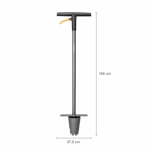 Plantoir à bulbes sur pied Ergo - manche acier - Longueur: 100 cm - FISKARS