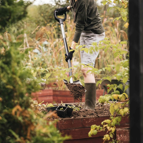 Bêche ronde Ergonomic (grise) - FISKARS