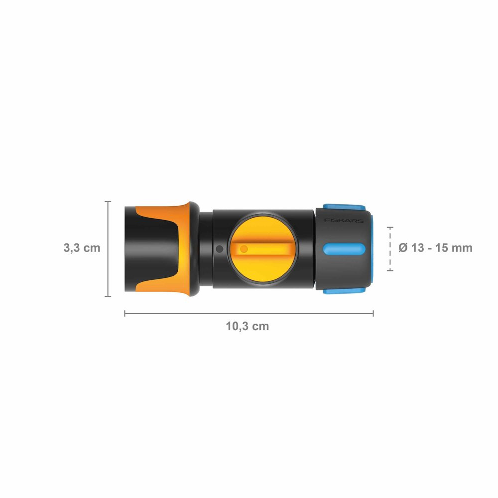 Fiskars Raccord de Tuyau avec valve onoff Points de contact SoftGrip Taille universelle ø 1 3 1 5 cm 12 58'' 65 g 1027086 - vue 2