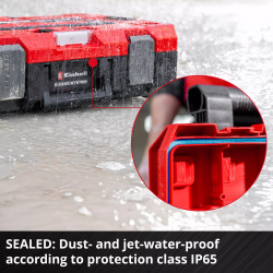 Coffret de transport étanche à roulettes E-Case L - IP65 - 120 kg - système modulaire - EINHELL