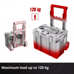 Coffret de transport étanche à roulettes E-Case L - IP65 - 120 kg - système modulaire - EINHELL