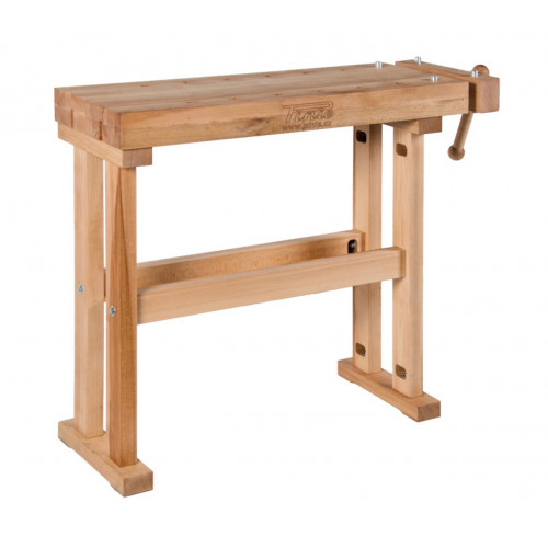 Établi HEAVYDUTY - hêtre massif 1210 x 650 x 850 mm – plateau 80 mm – 2 presses – perçage 19 mm - Pinié