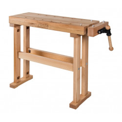 Établi HEAVYDUTY - hêtre massif 1210 x 650 x 850 mm – plateau 80 mm – 2 presses – perçage 19 mm - Pinié