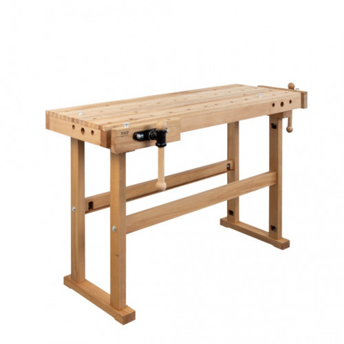Établi - STARTER - hêtre massif 1470 x 630 x 860 mm – 2 presses – perçage 19 mm - Pinié